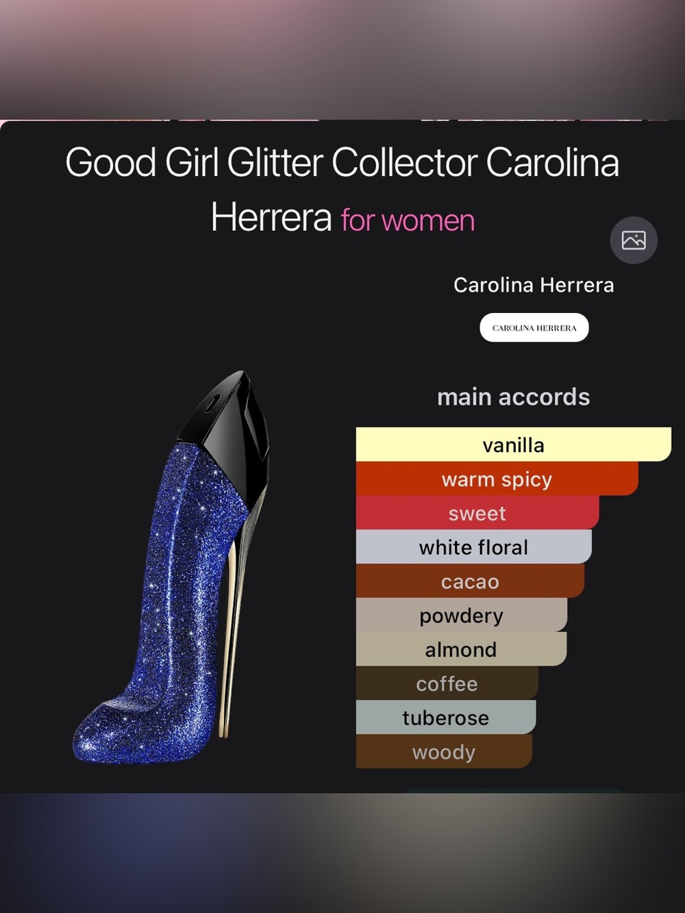 NWOT Carolina Herrera Good Girl glitter collector